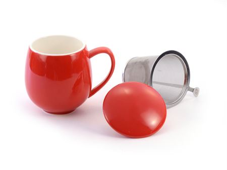 Herb Tea Mug "Saara", Porcelain in Red